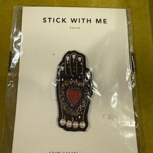 Anthropologie Black and Red Heart on Hand Patch by Azumi Sakata